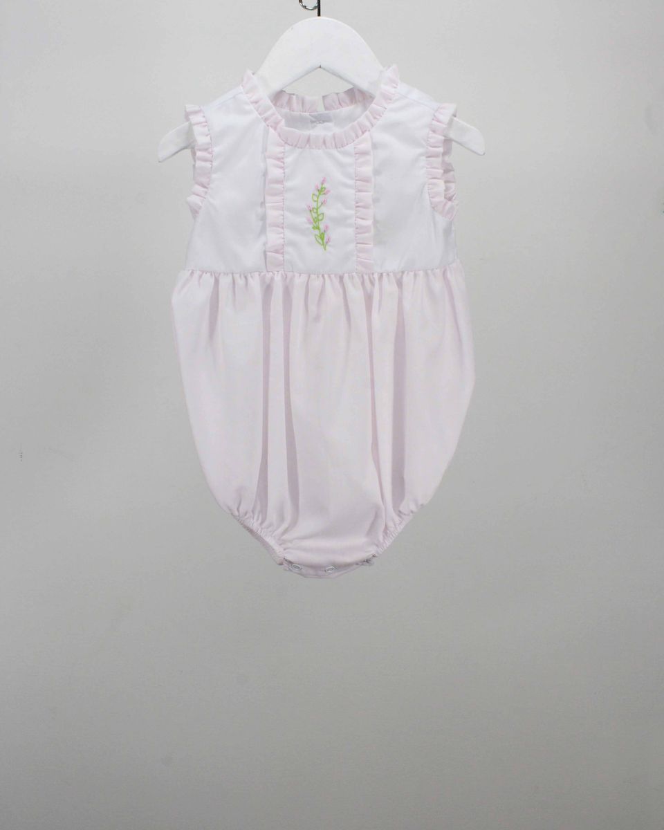 Pink Bubble w/ Pink Embroidered Flowers