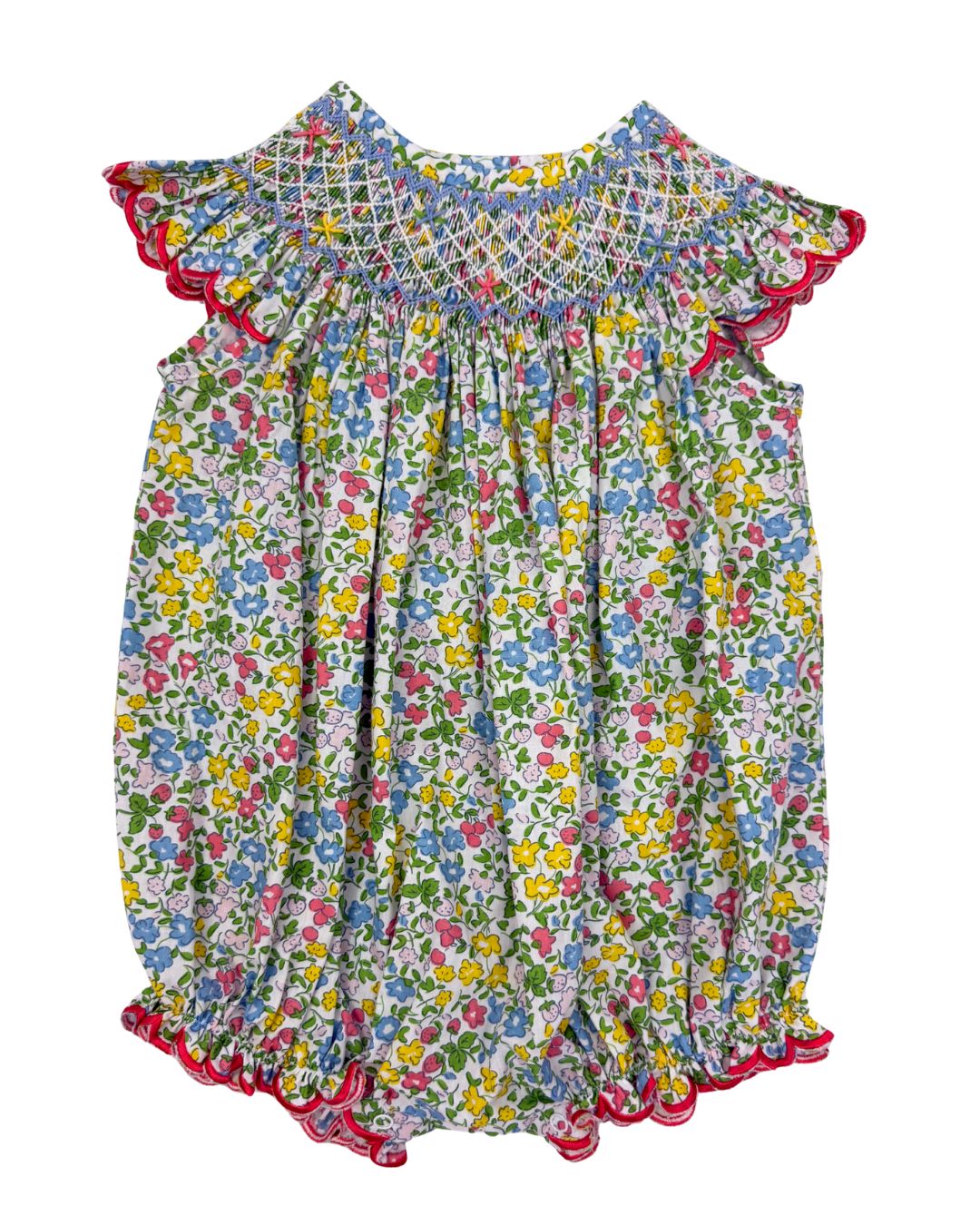 Floral SS Smocked Bishop Bubble