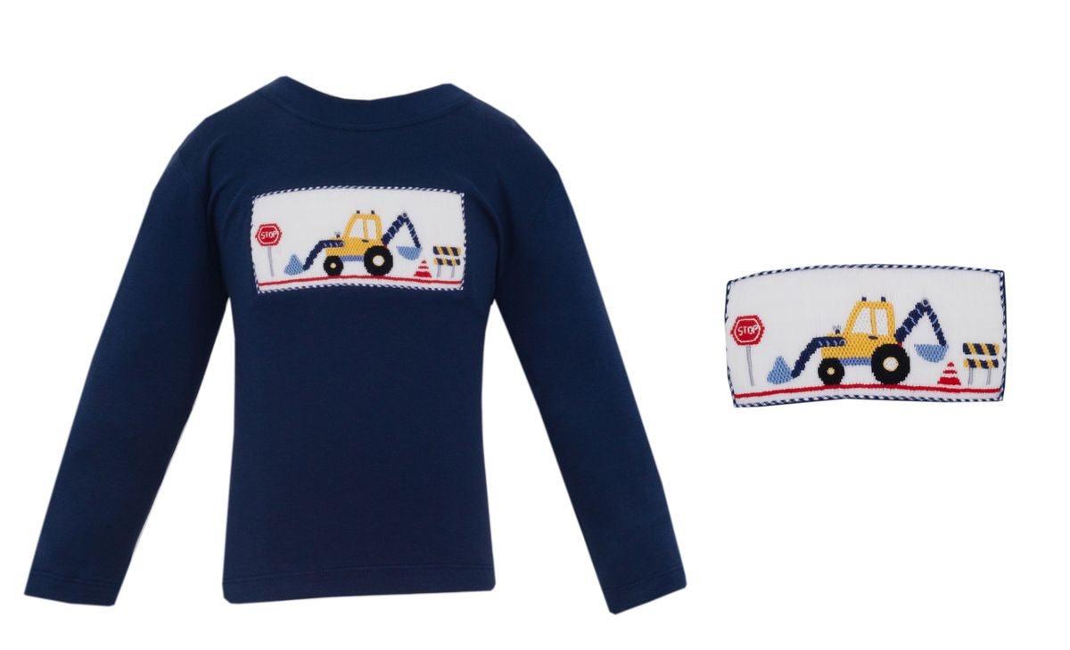 Excavator Navy LS T-Shirt
