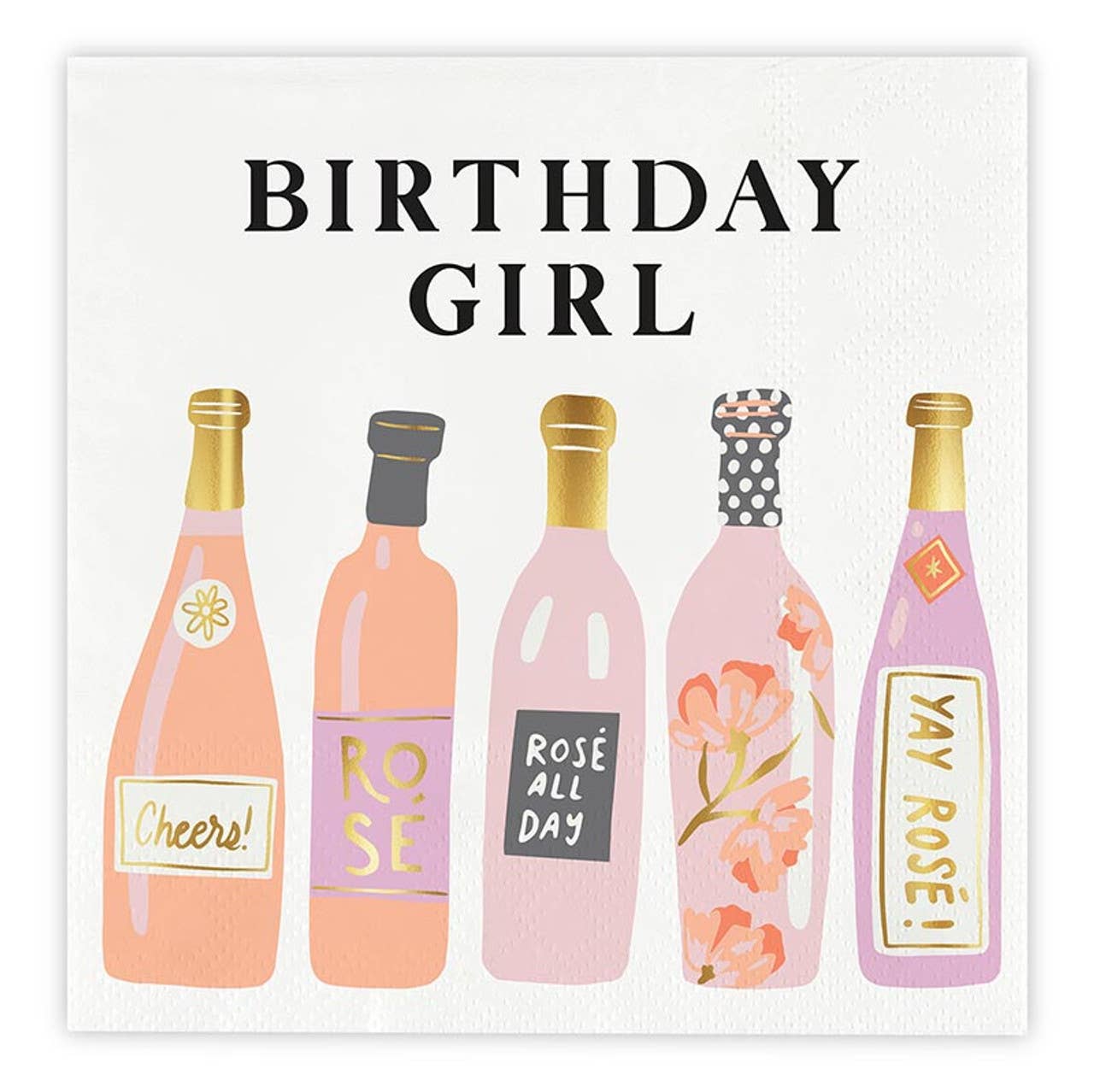Foil Beverage Napkins - Birthday Girl