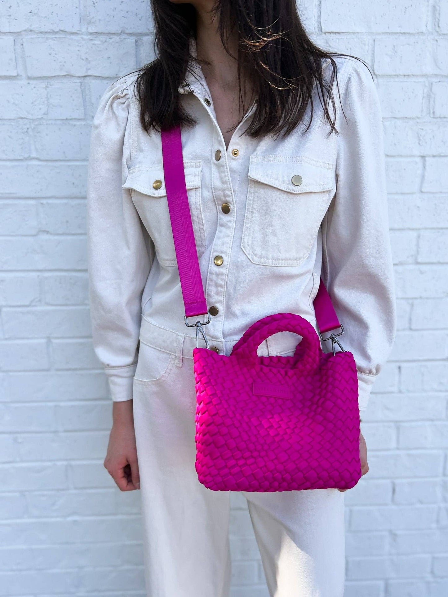 Mini Woven Tote - Berry