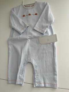 Blue Knit Longall with Pumpkin Applique