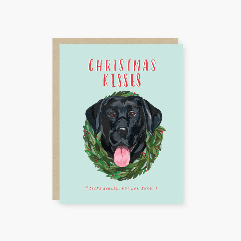 christmas kisses holiday card