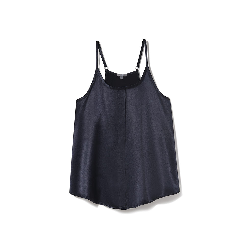 Babe Satin Cami with Pleated Front