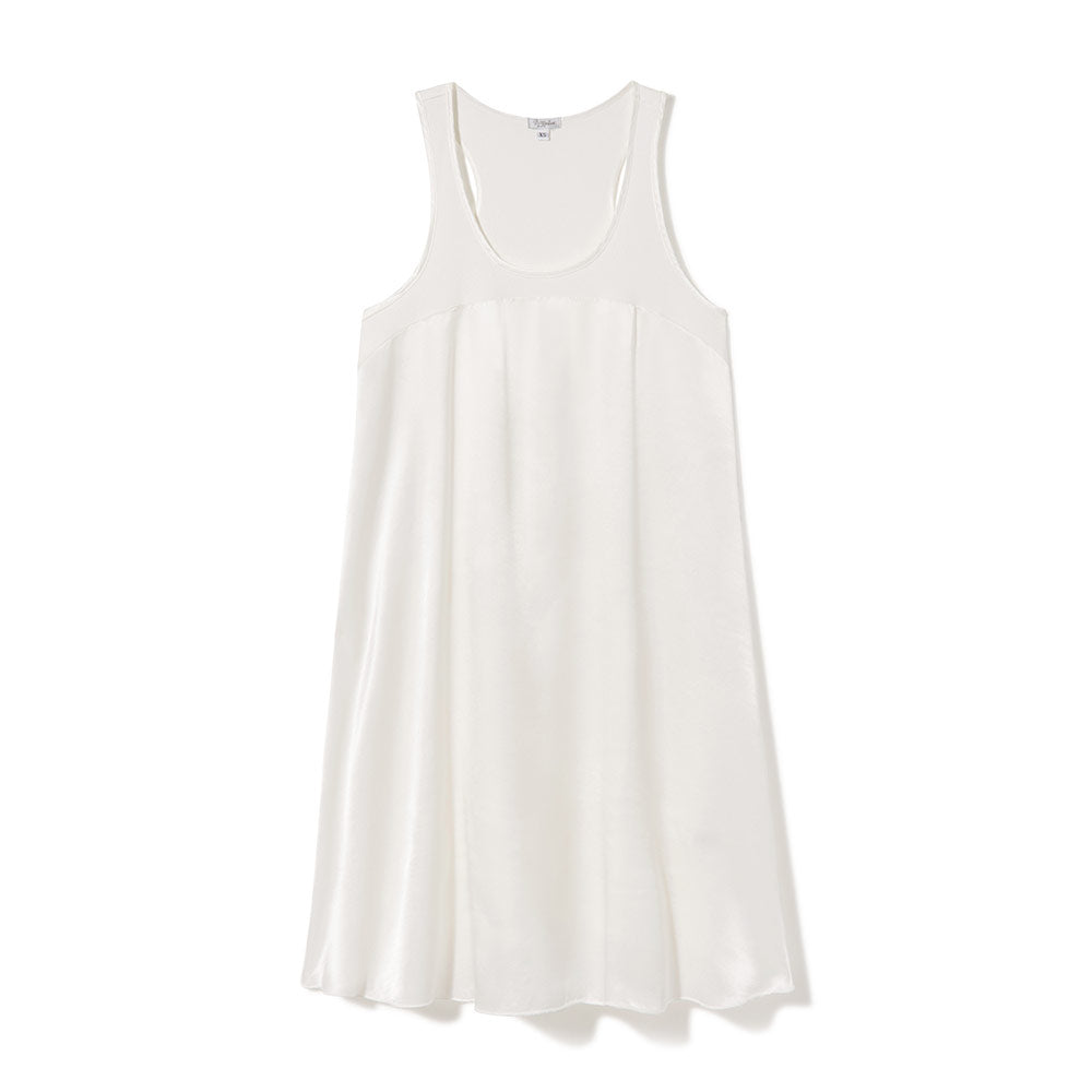 Lindsay Satin and Rib Knit A-Line Gown