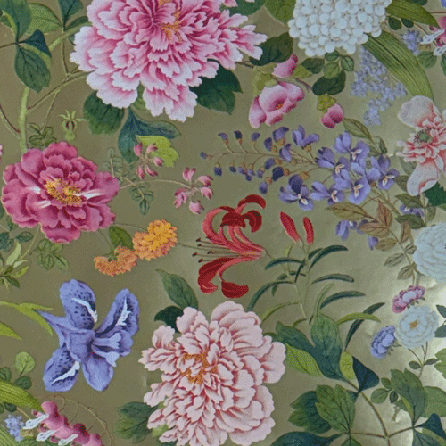 A Profusion Of Flowers Gold Foil Roll Wrap
