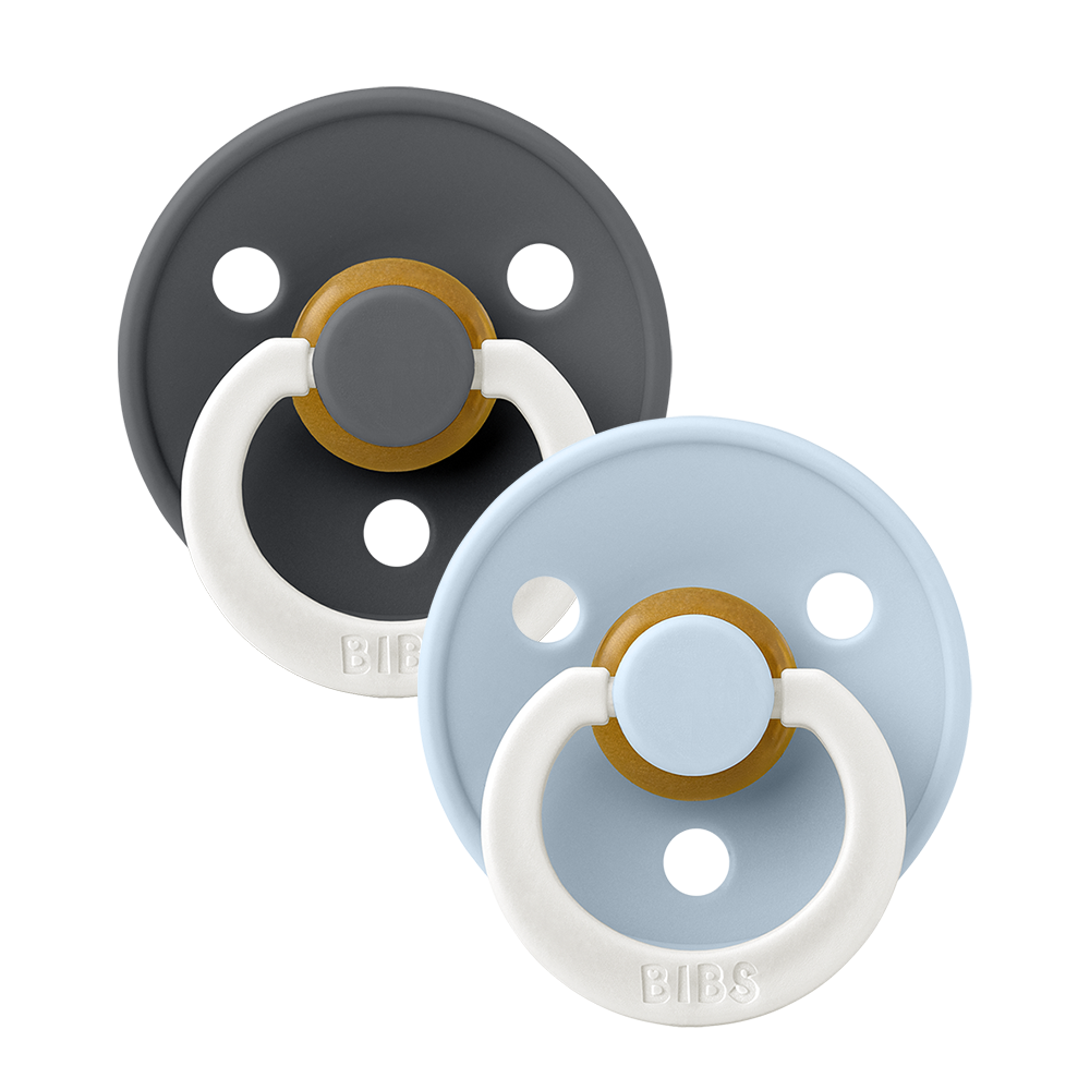 Pacifier Glow Color 2 Pack - Iron/Baby Blue