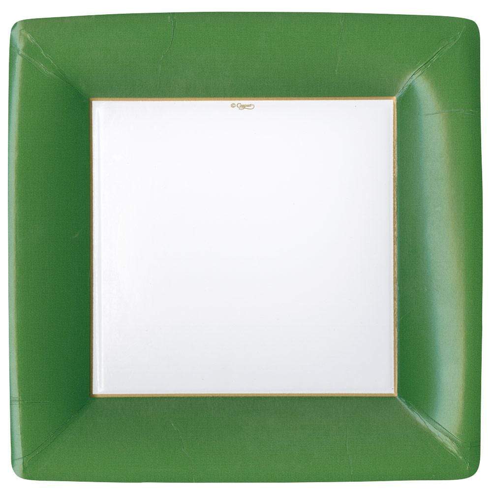 Grosgrain Hunter Green Square Plate