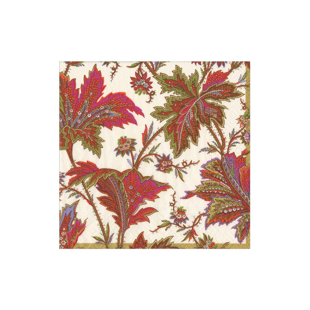 Paisley Leaves Ivory - Napkin Cocktail