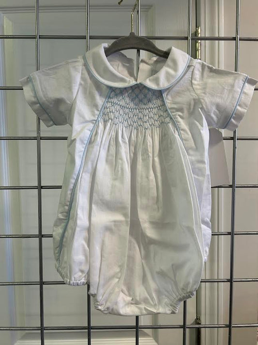 White w/Blue Smocking Bubble