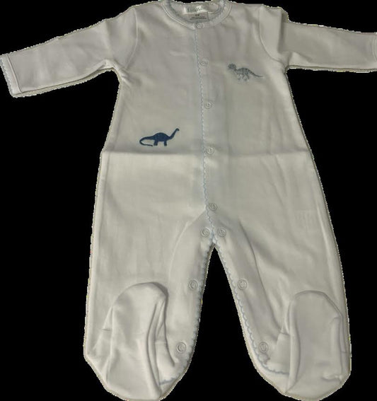 White w/ Blue Dino Footie