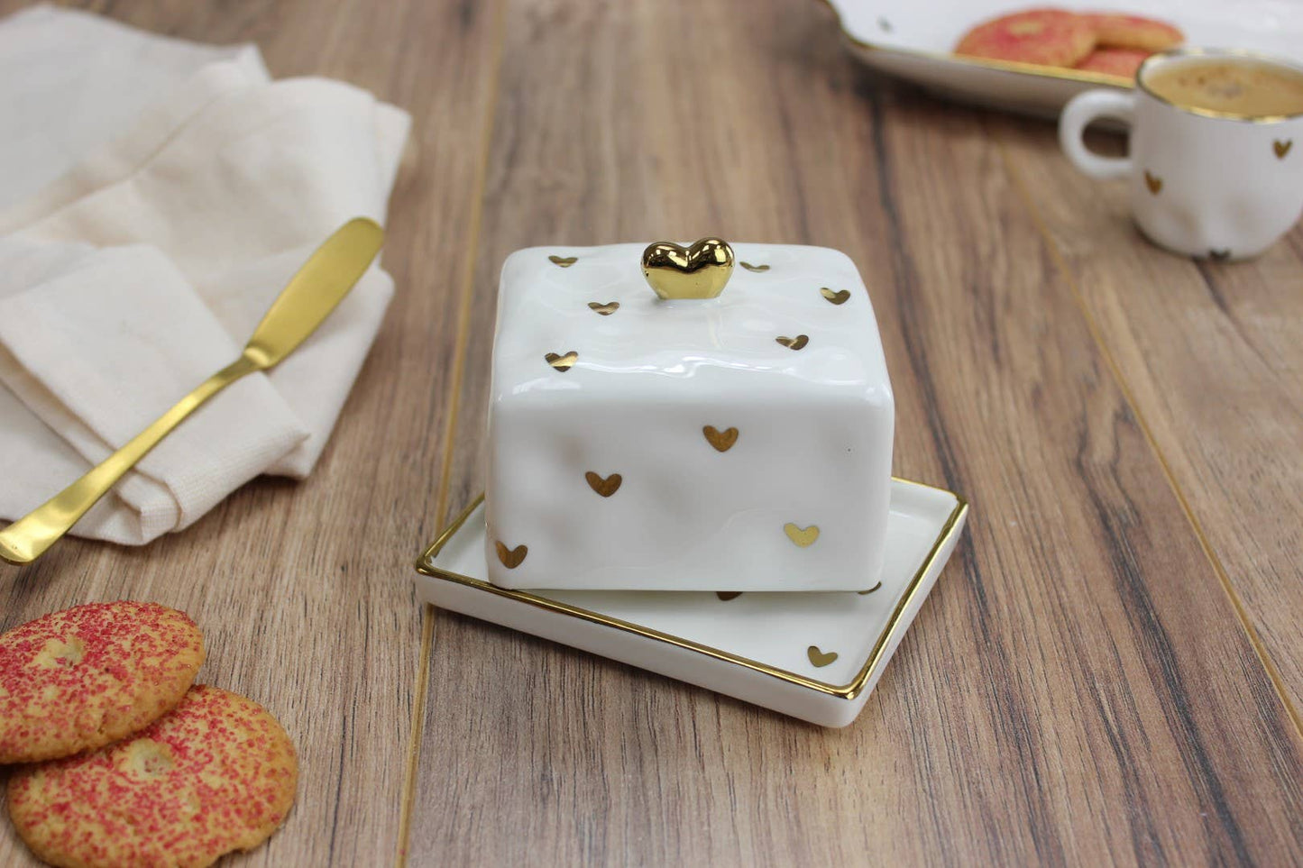 Heart Covered Butter Dish