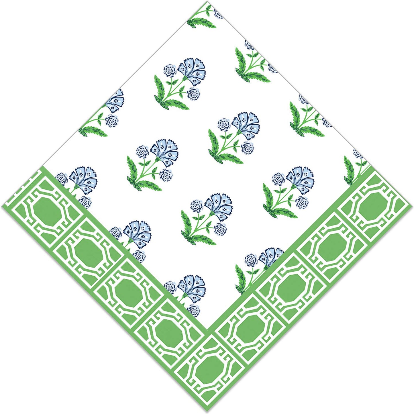 Floral Block Print Cocktail Napkins