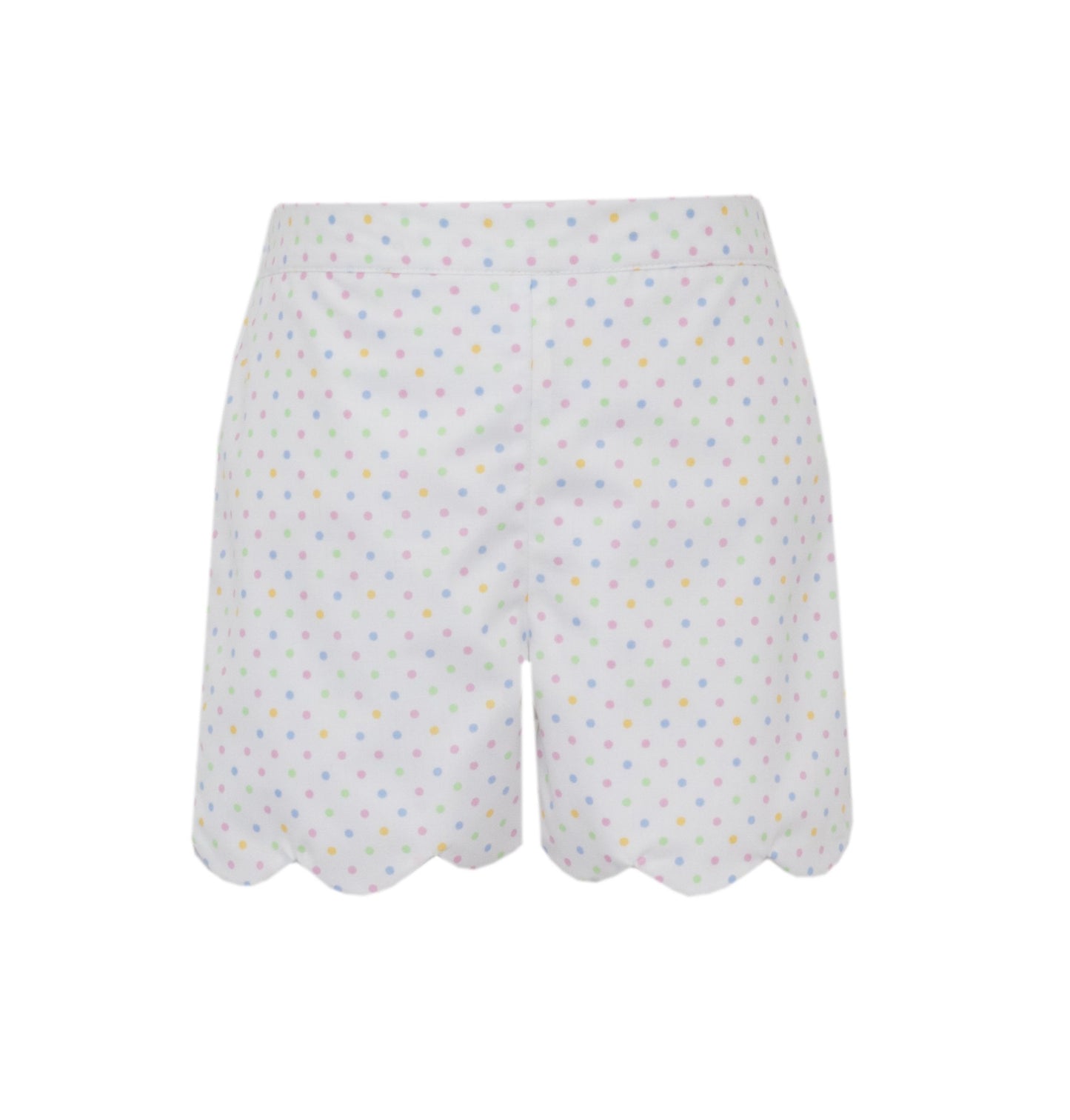 Big Sister Multi Dot Girl's Scalloped Shorts
