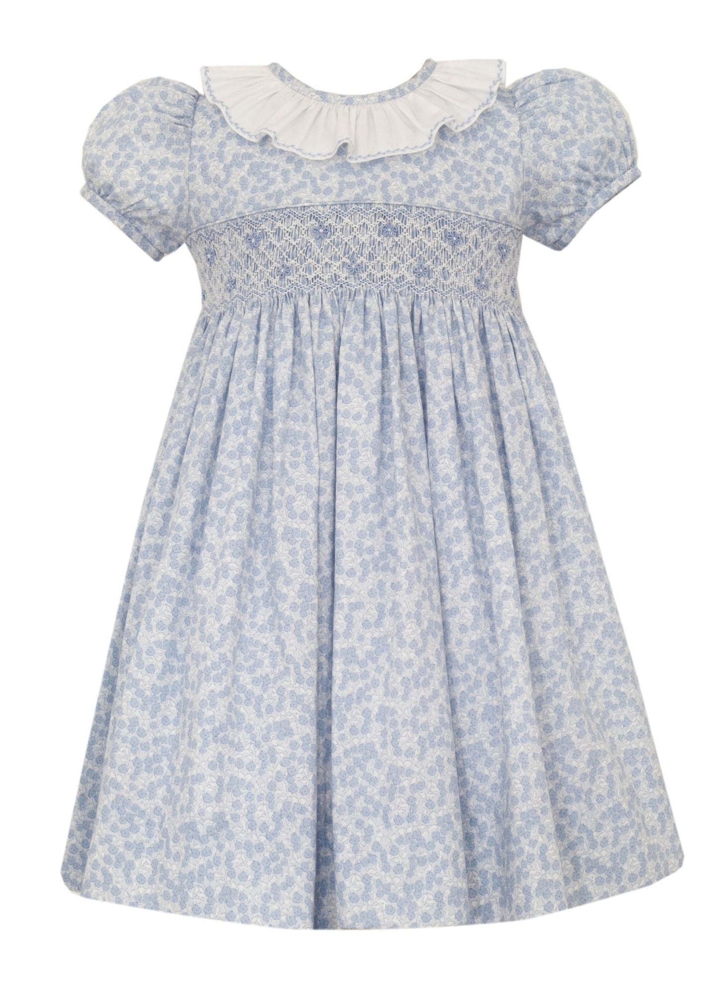 Margaret Blue Floral Print Dress
