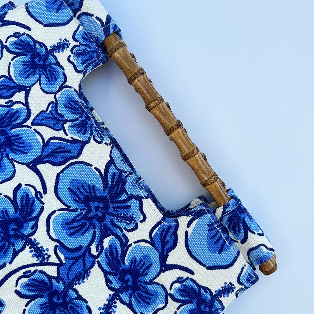 The Bamboo Clutch, Hibiscus Blue