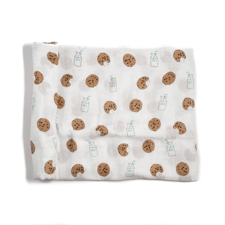 Bamboo Muslin Swaddle Blanket & Topknot Set - Cookie Craze - swaddle