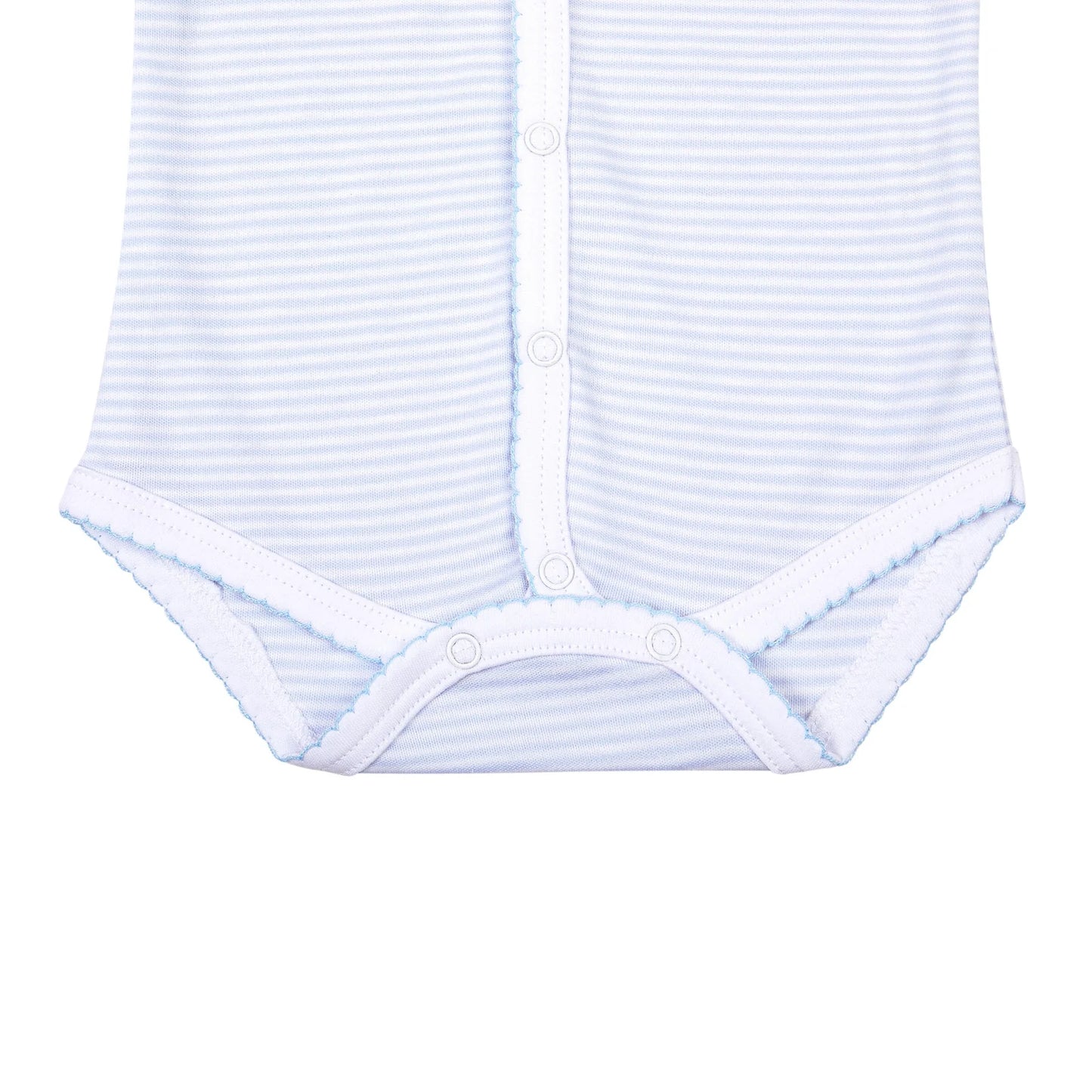 Mini Stripes Front Snap Long Sleeve Bodysuit - Blue