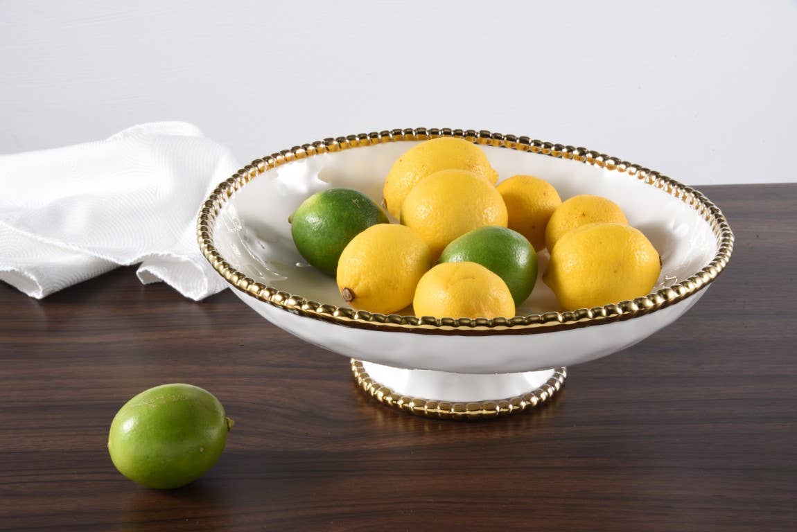 Salerno Gold Footed Bowl