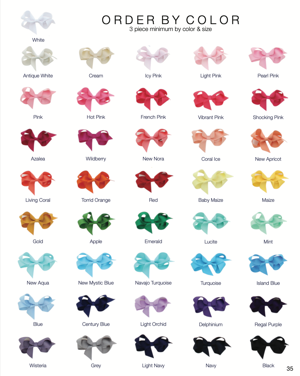 3" Grosgrain Bow by Color