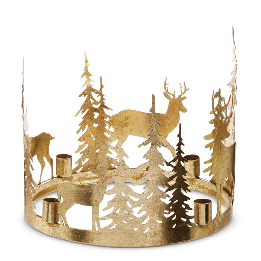 12.5" Woodland Candle Ring and Holder