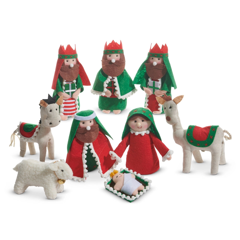 6" Red and Green Nativity