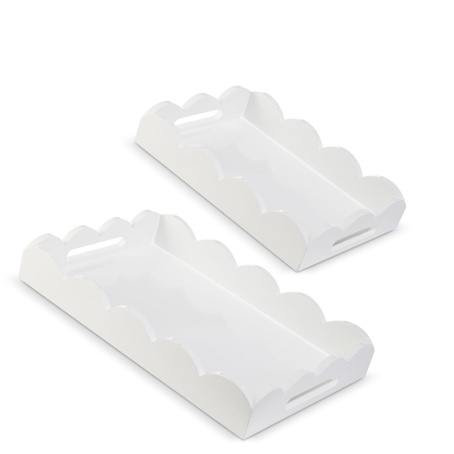 White Scalloped Trays