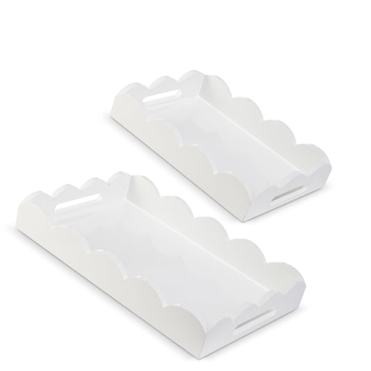 White Scalloped Trays