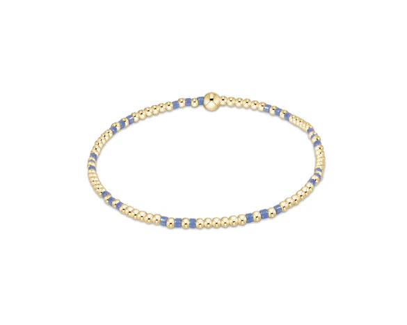 Gameday Hope Joy Pattern 2mm Bead Bracelet - Light Blue