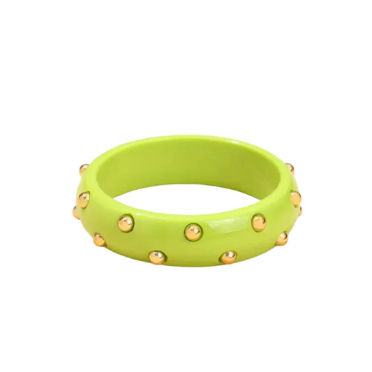Studded Bangle - Lime