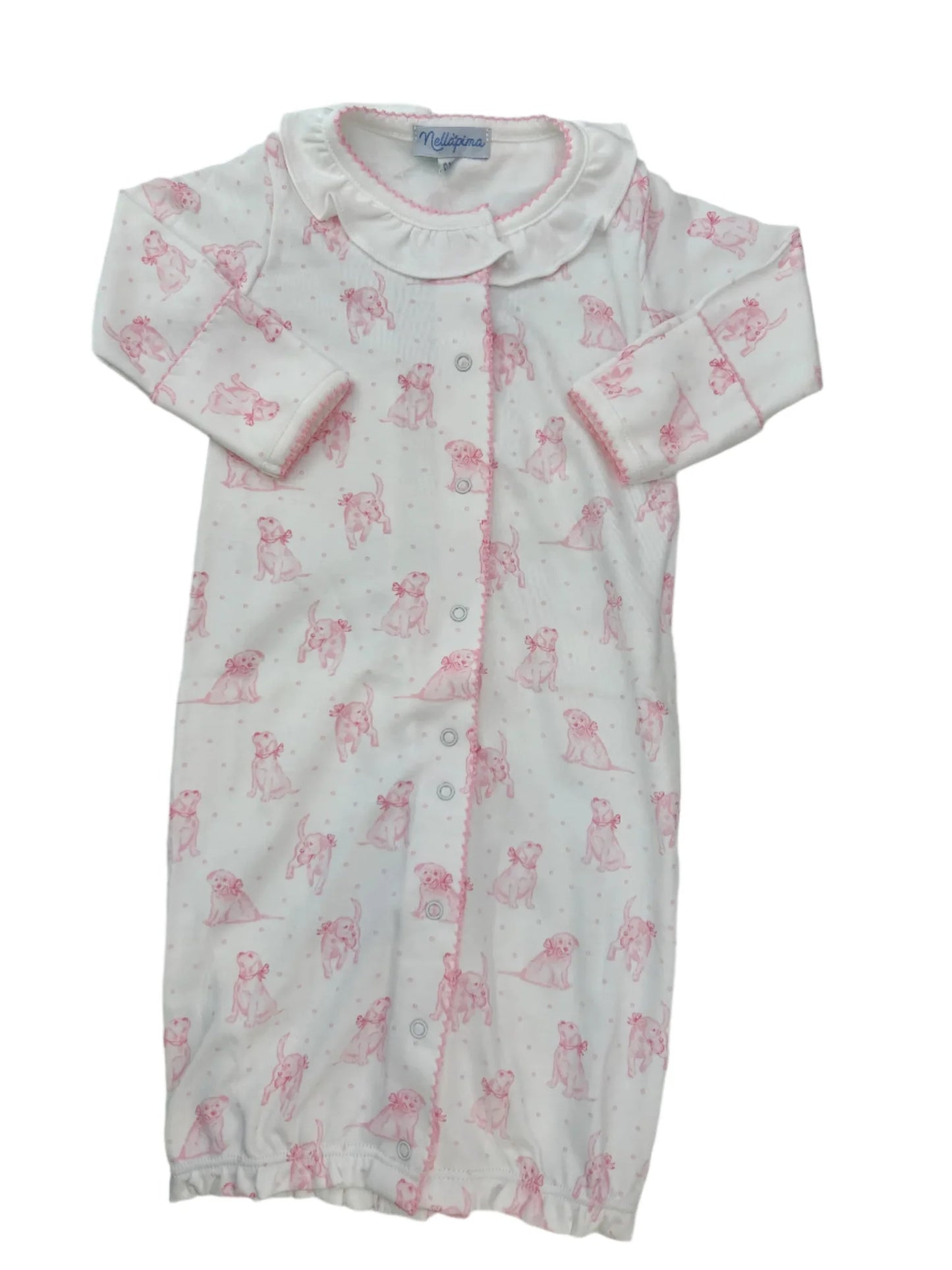 Pink Puppy Print Converter Gown