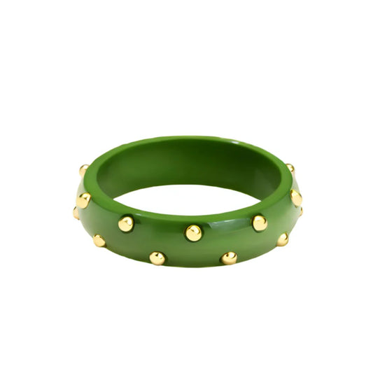 Studded Bangle - Olive