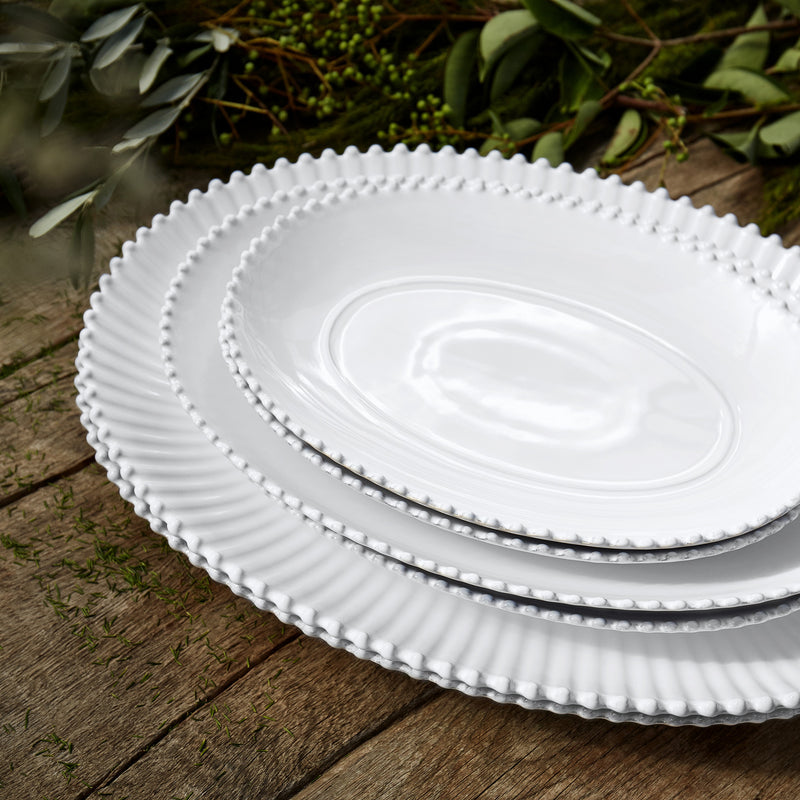 Oval Platter Pearl White