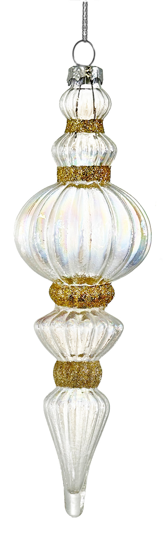 Glass Iridescent Gold Drop Ornament