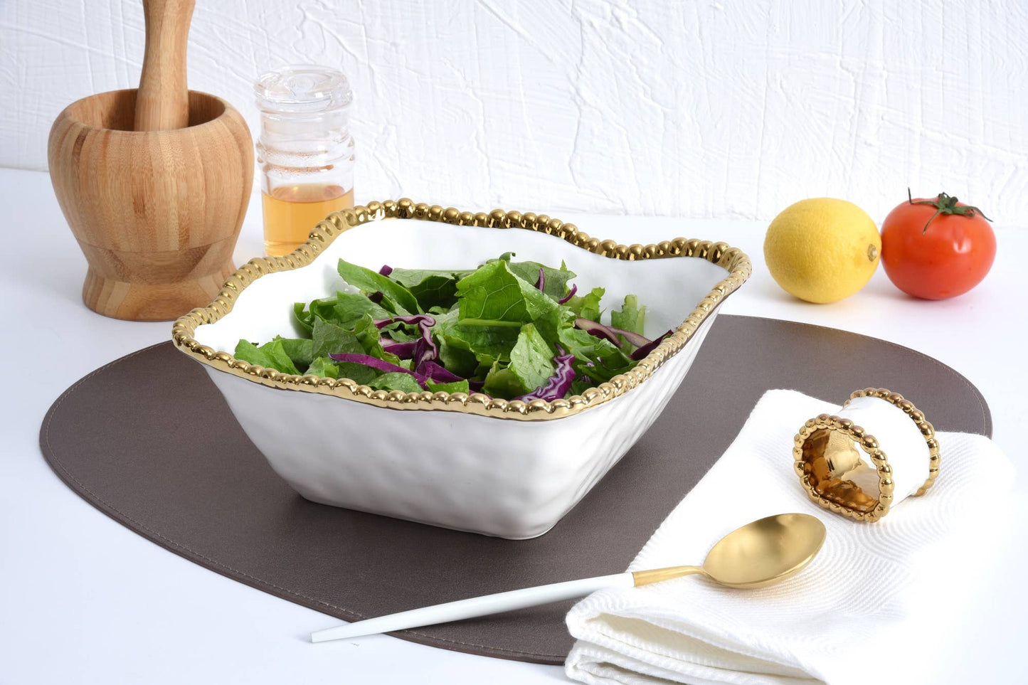 Salerno Medium Square Salad Bowl