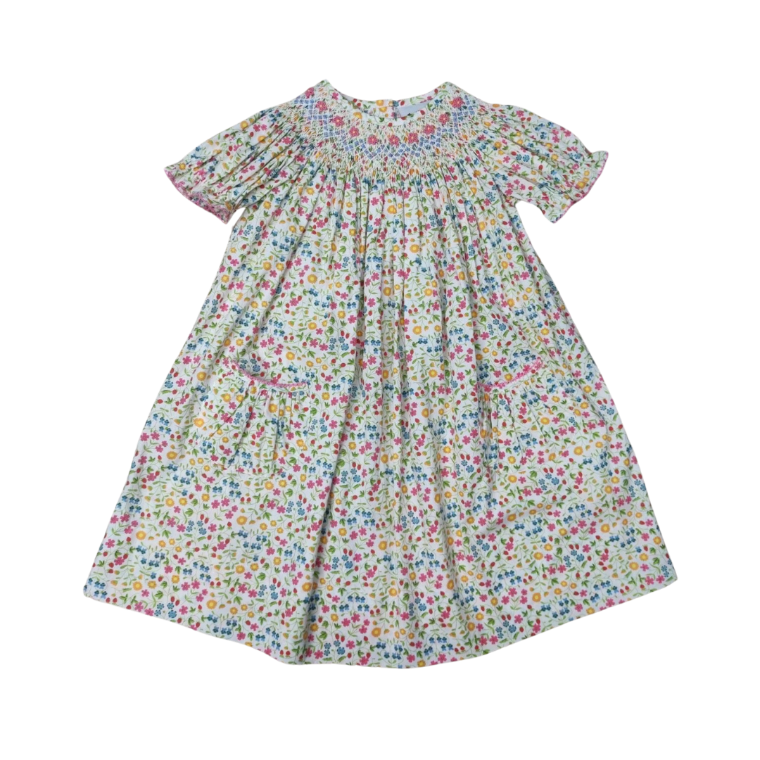 Spring Floral Smocked Bishop Dress