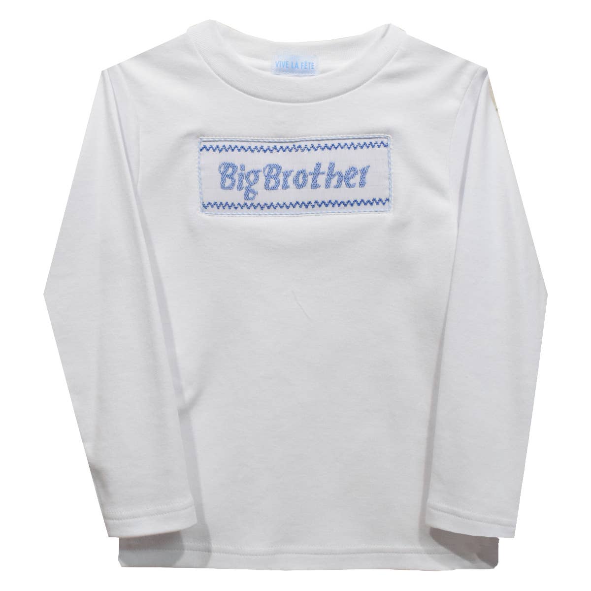 Big Brother Smocked White L/S T-Shirt