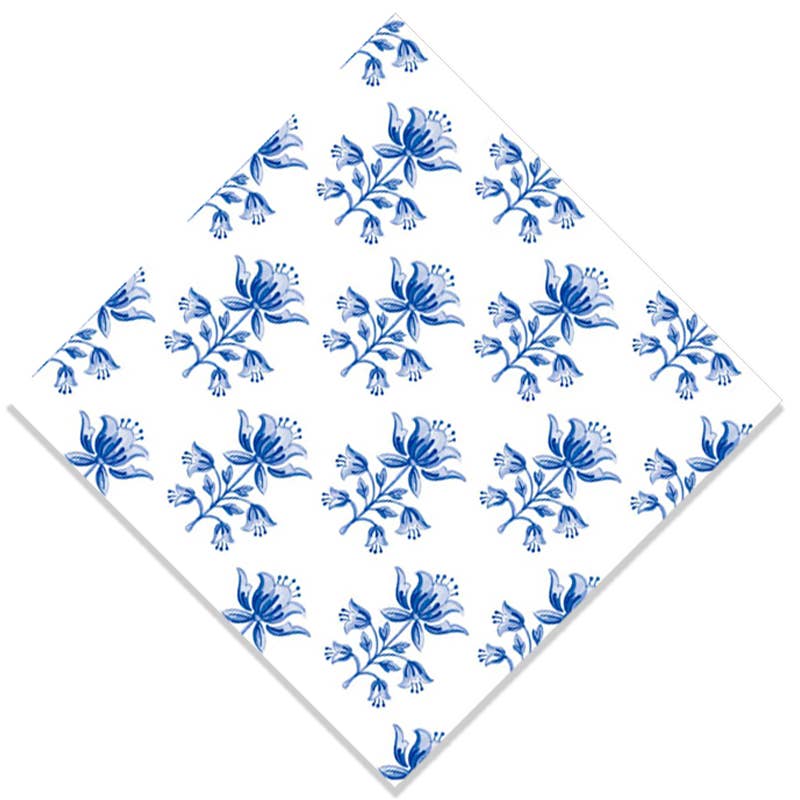 Tulip Block Print Cocktail Napkins