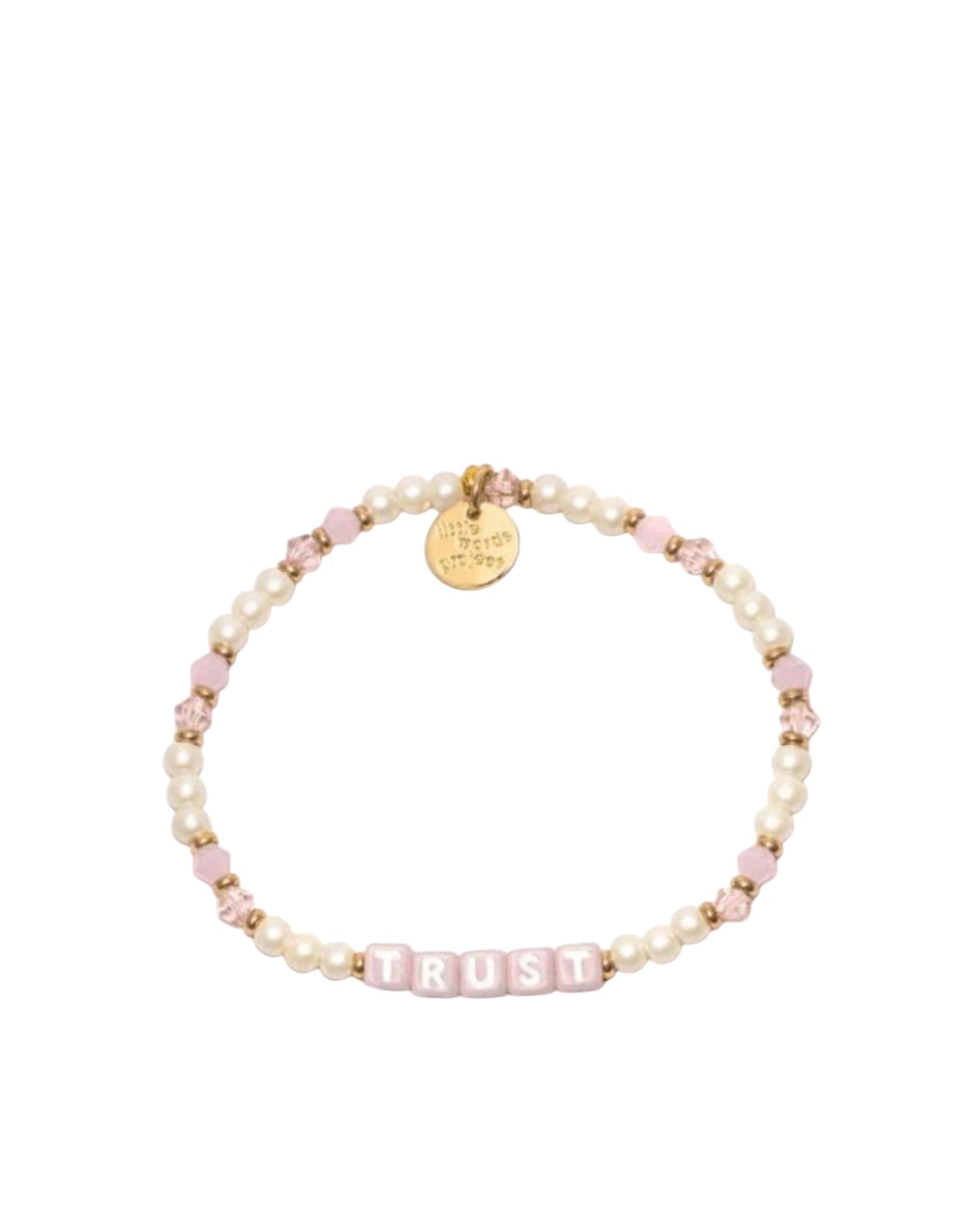 Trust Pink Beaded Letter Bracelet