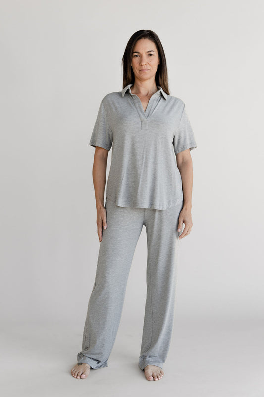 Women's Stretch Knit Bamboo Short Sleeve Polo Top