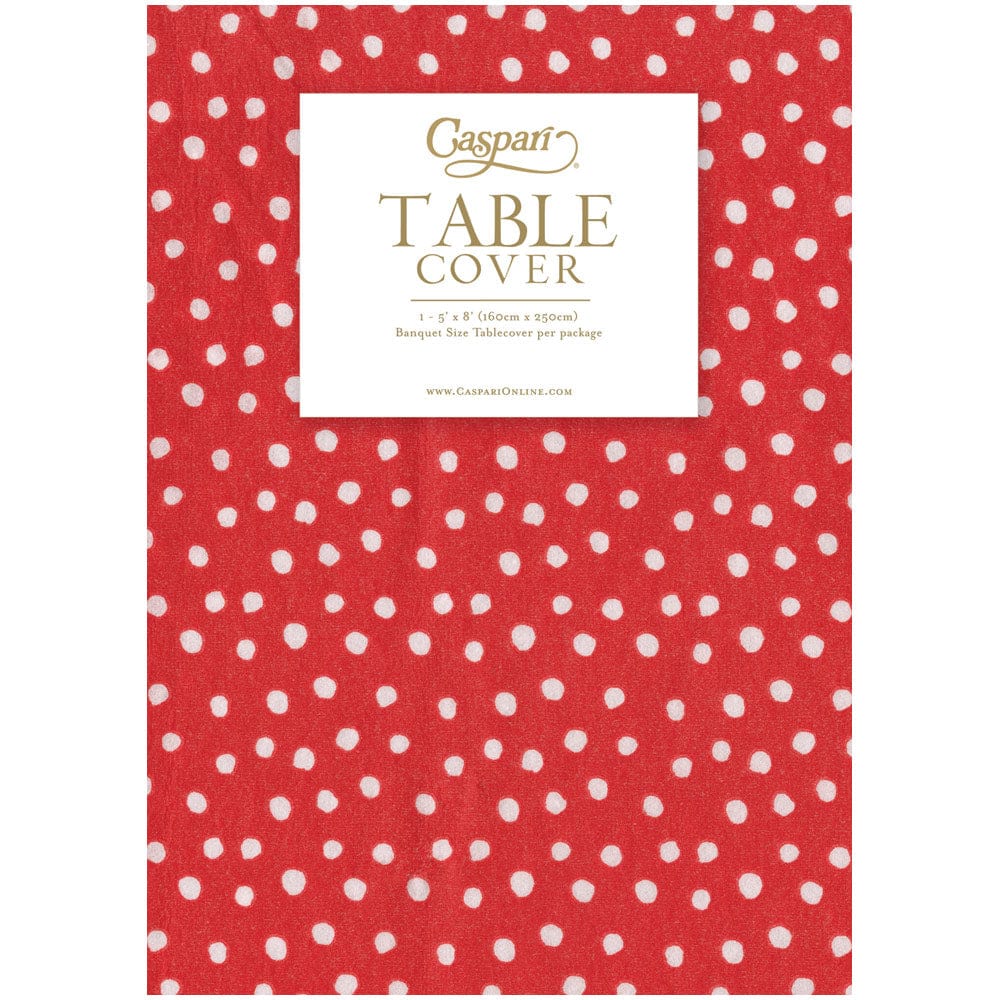 Small Dots Red Paper Linen Tablecover