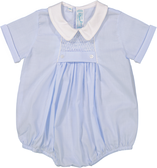 Blue Chevron Smocked Bubble