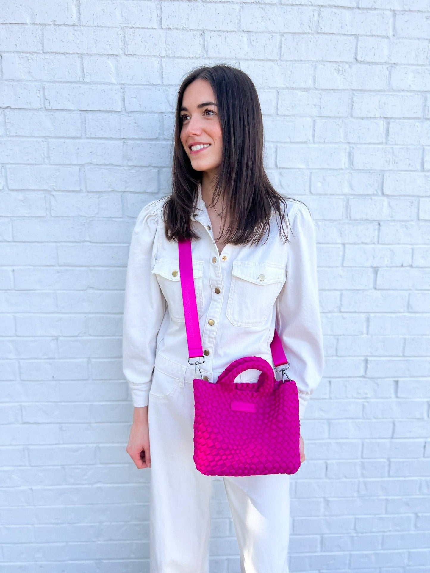 Mini Woven Tote - Berry