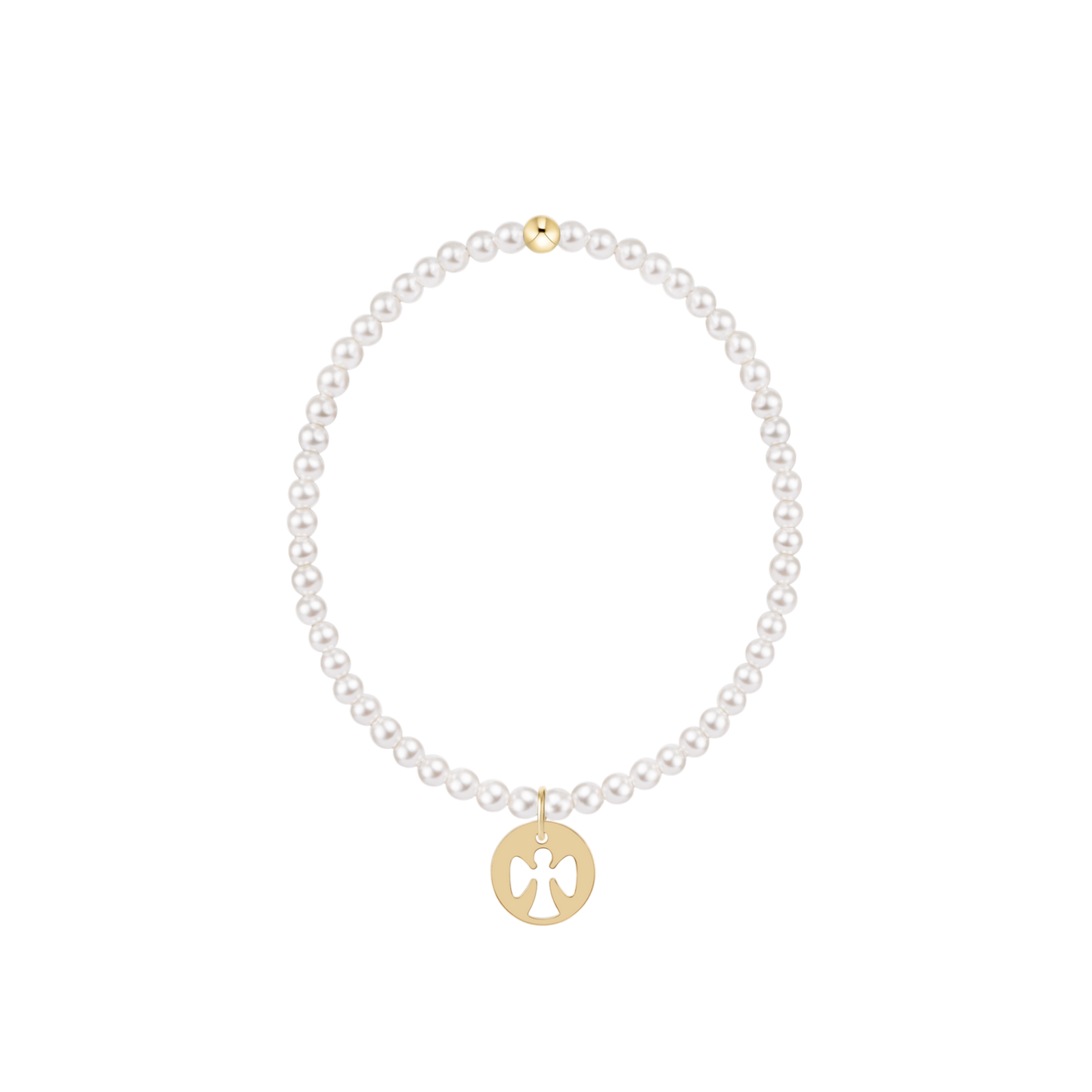 Classic Pearl 3mm Bracelet - Guardian Angel Gold D