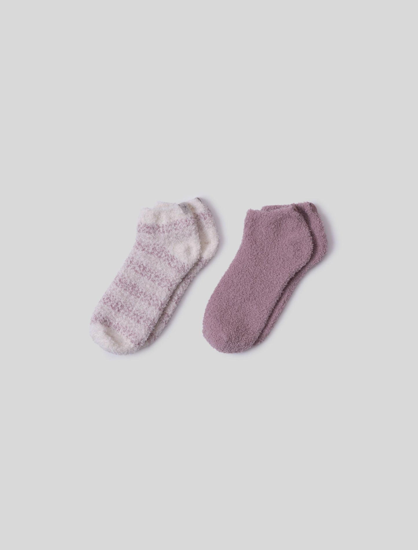 CozyChic® Heathered Stripe Ankle Sock Set