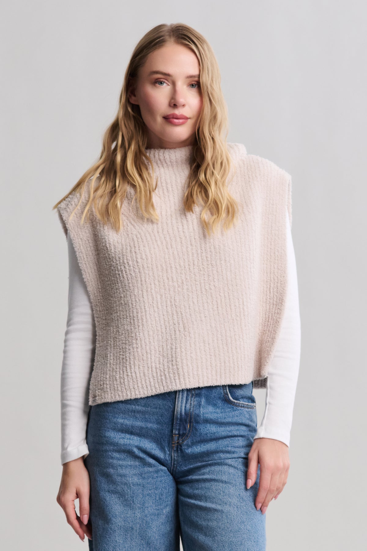 CozyChic Ribbed Balaclava - Cream