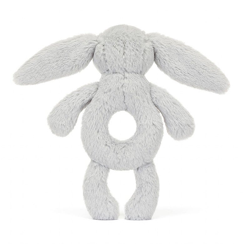 Bashful Silver Grey Bunny Ring Rattle