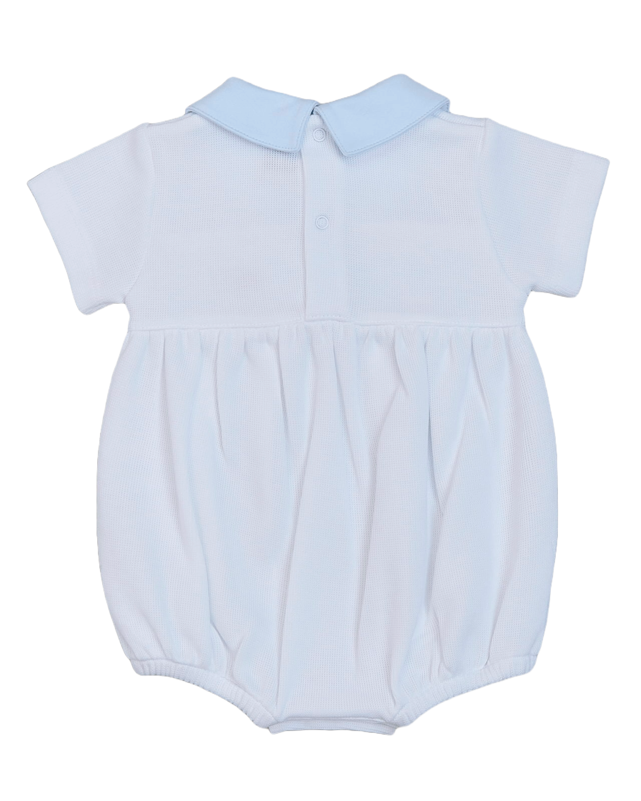 Boys White Hand Smocked Bubble
