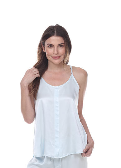 Babe Satin Cami with Pleated Front