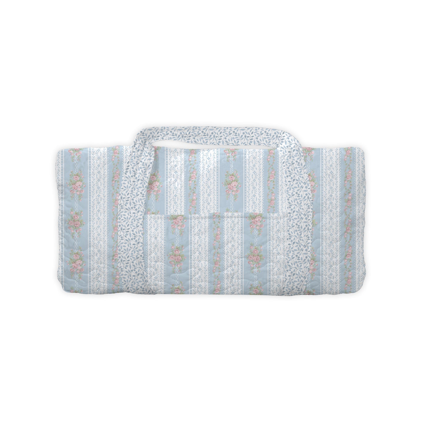 Bella Stripe Blue Quilted Duffle Bag